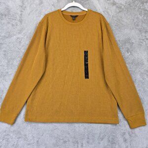 Banana Republic Shirt Mens Large Golden Grass Waffle Long Sleeve Crewneck Knit